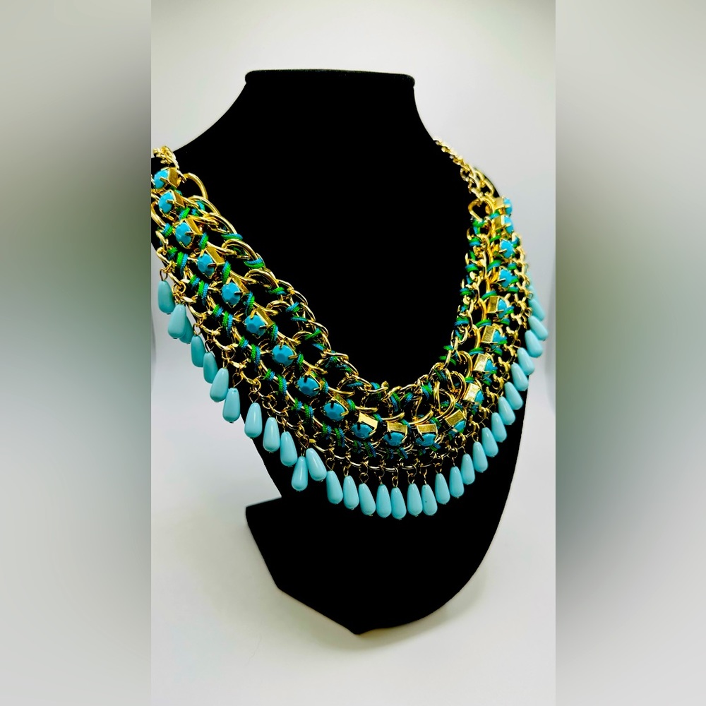 Teal statement necklace